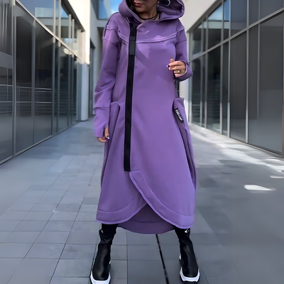 Dominika - Dresowa Sukienka z Kapturem