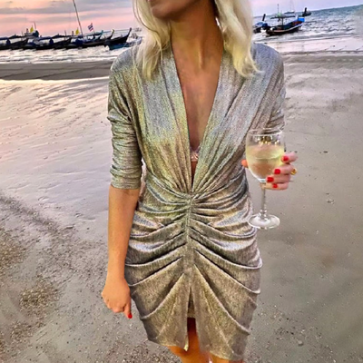 Rozalia - Chic Sukienka na Imprezę z Falbankami