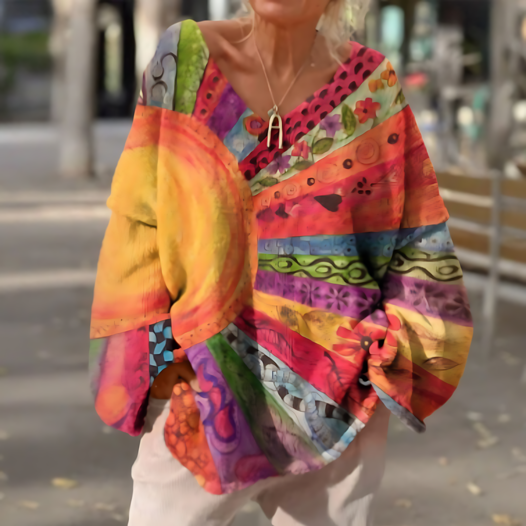 Bernadeta - Vintage Sunburst Sweter z Warkoczem