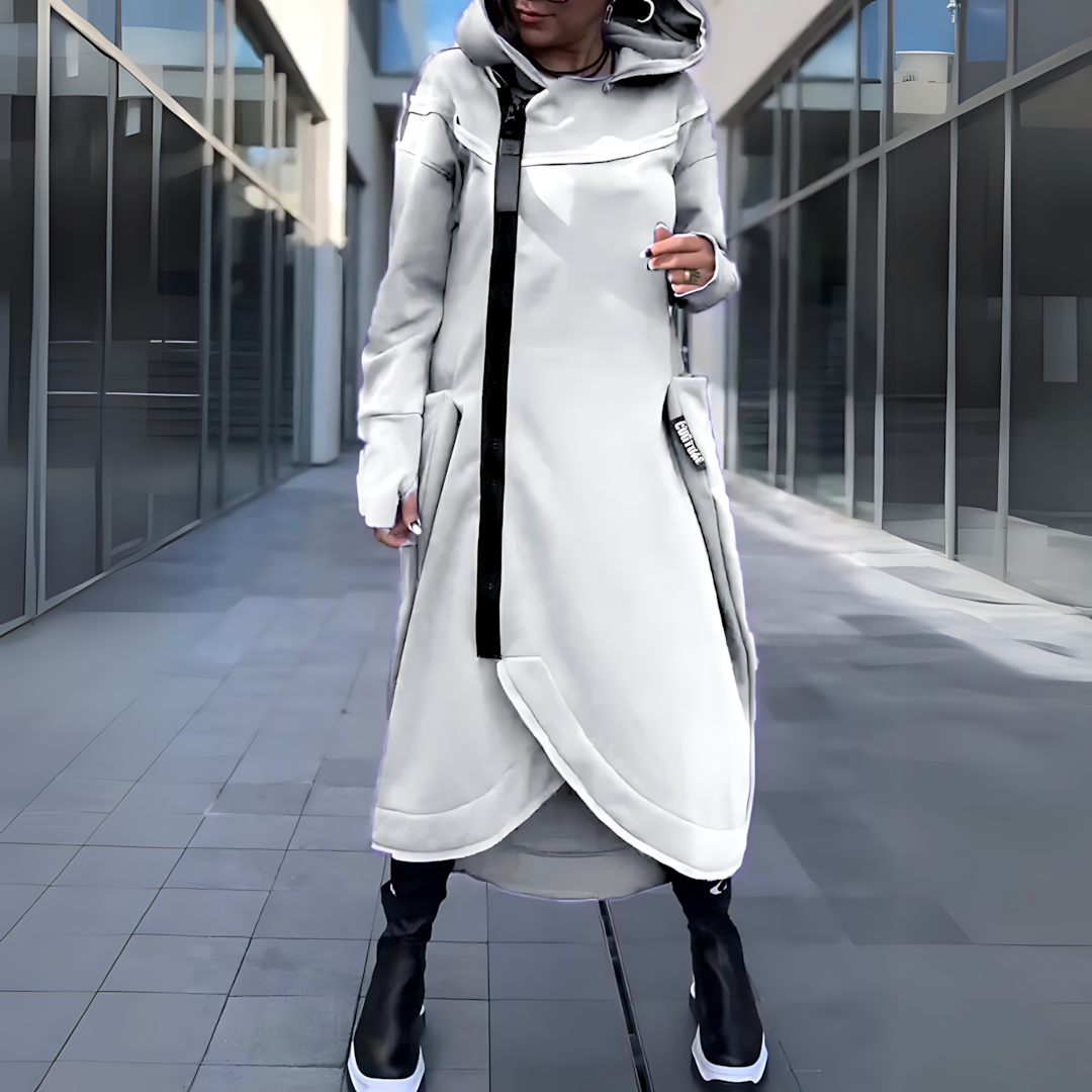 Dominika - Dresowa Sukienka z Kapturem