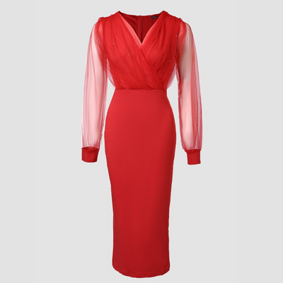 Melania - Elegancka, błyszcząca sukienka bodycon
