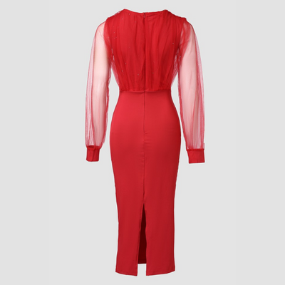 Melania - Elegancka, błyszcząca sukienka bodycon
